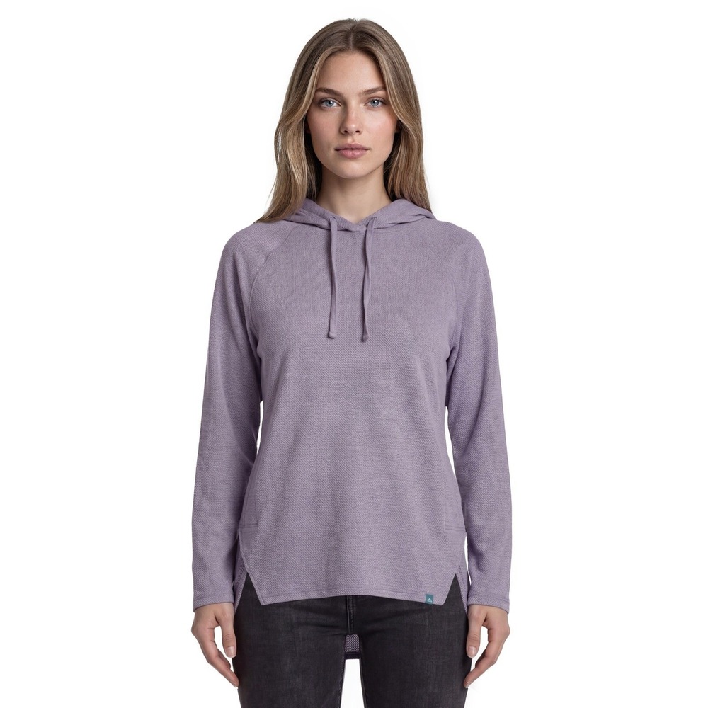 Simms Hoodie Women's Size Medium Purple Waffle Grid Fishing Pullover Sweatshirt